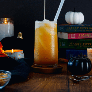 Harry Potter Butterbeer drink photography action shot