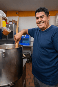Owner of Mangonadas in the kitchen